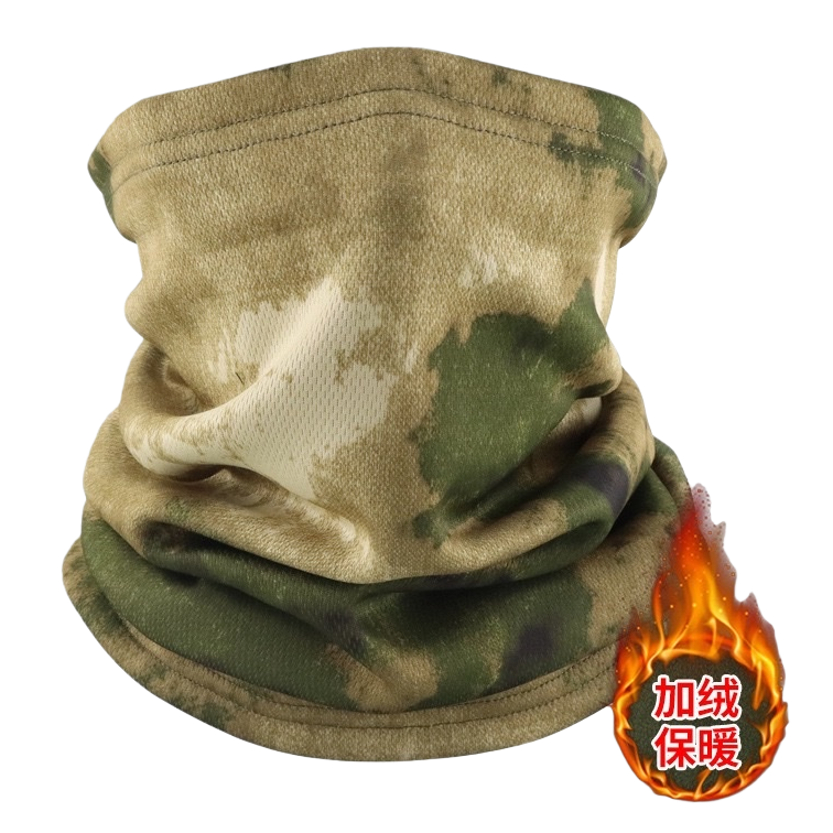 The camouflage patterned knitted scarf is elastic, breathable and suitable for all seasons Item Picture