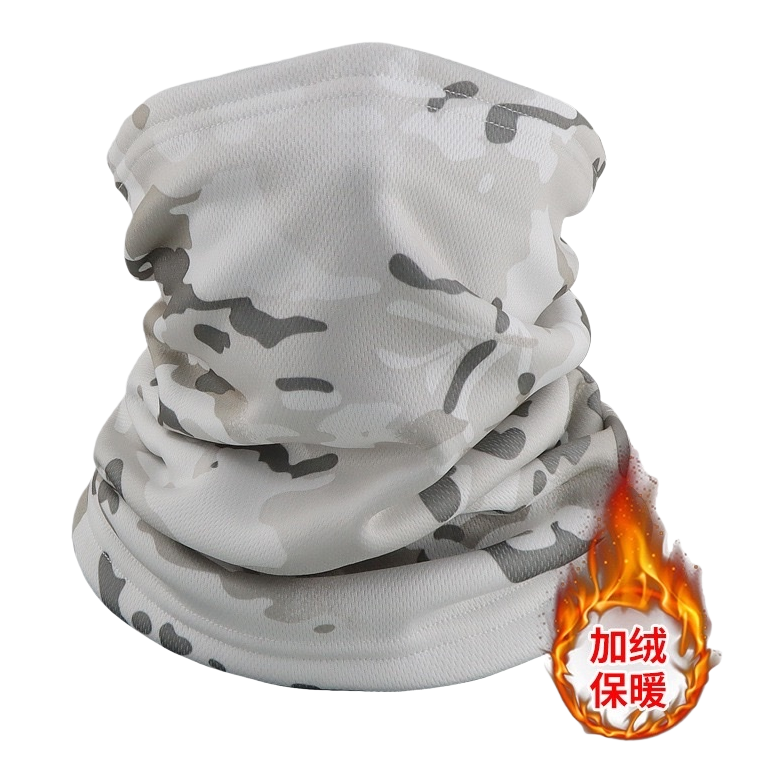 A fleece warm camouflage scarf for both men and women, suitable for winter cold protection and neck protection Item Picture
