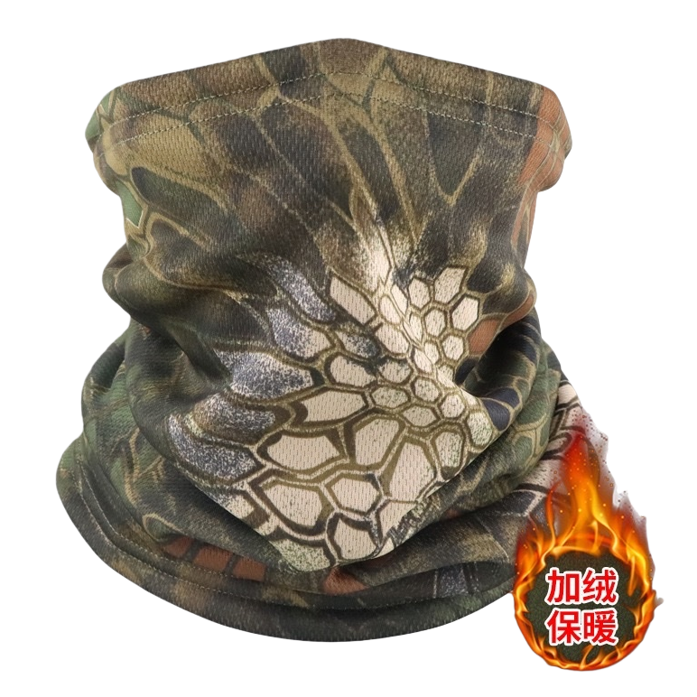 The camouflage pattern cotton ammonia elastic neck scarf is light, breathable and suitable for sports cycling neck protection Item Picture