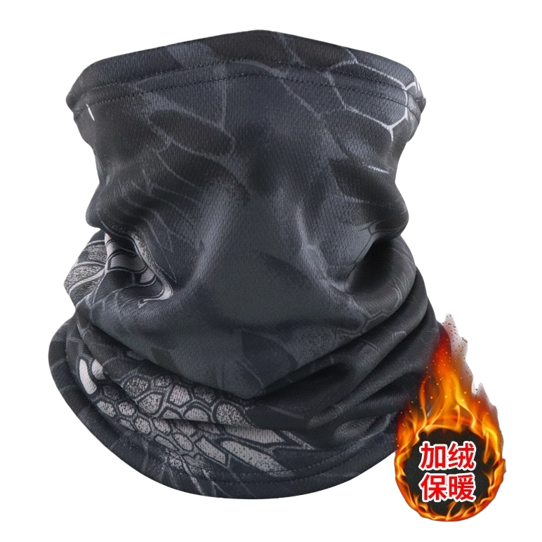 The fleece and warm black snake pattern scarf is a must-have for windproof and neck protection in autumn and winter Item Picture