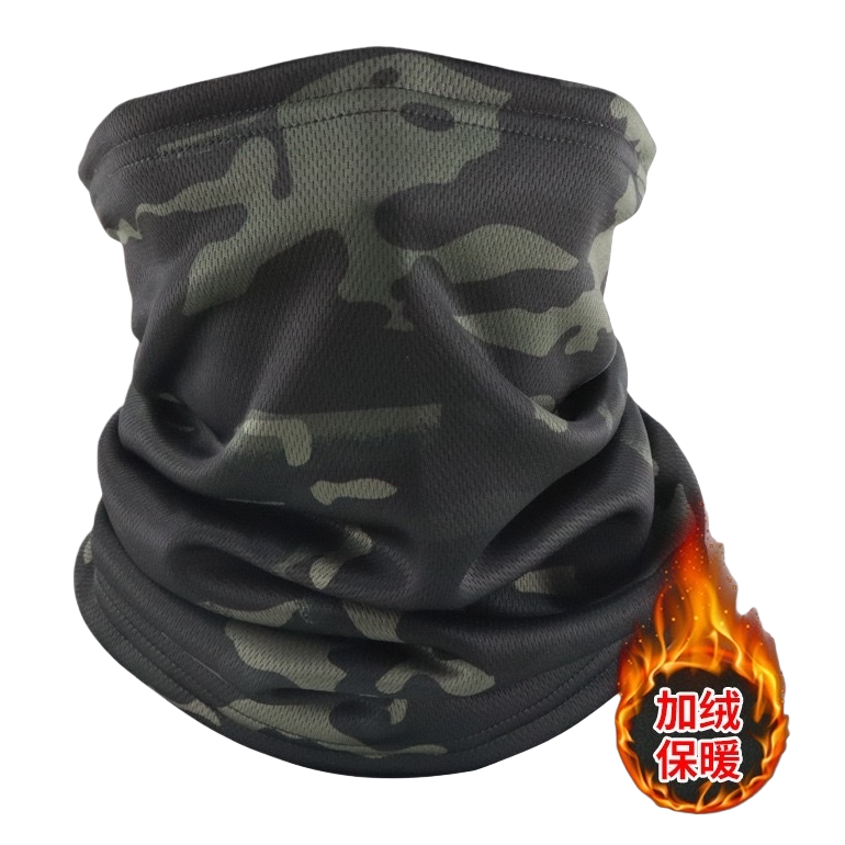 Camouflage pattern warm neck scarf for both men and women, suitable for outdoor sports, windproof and neck protection Item Picture