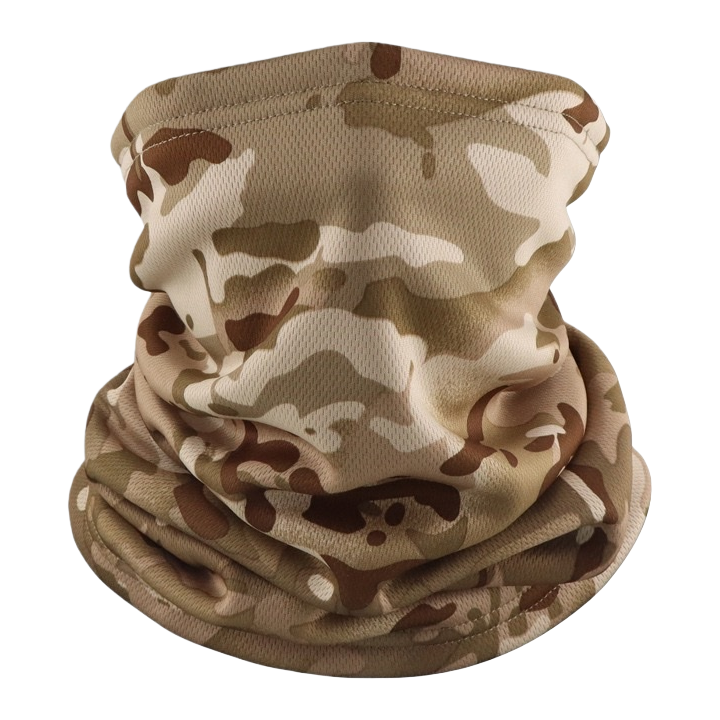 The camouflage pattern knitted scarf is elastic, breathable and versatile for sports and outdoor activities Item Picture