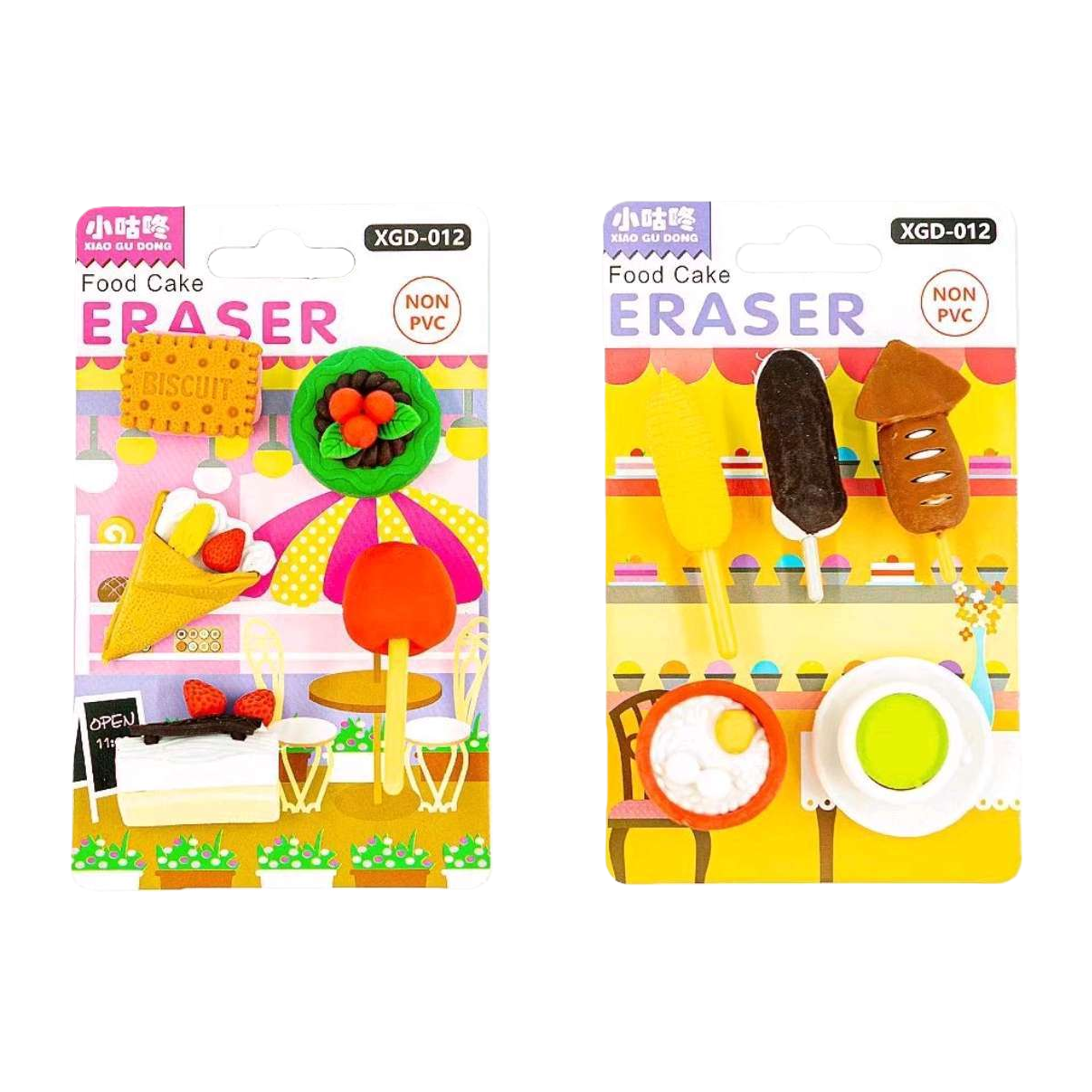 彩色食品造型橡皮擦可爱零食卡通学生文具创意橡皮白底实物图