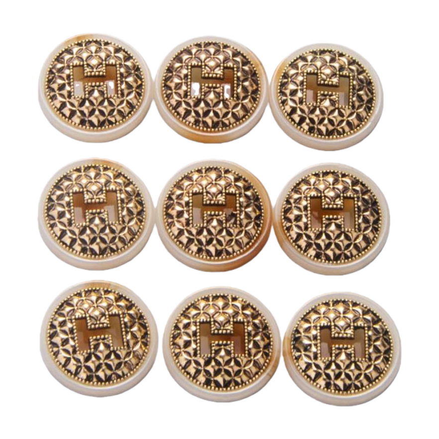 Golden letter H decorative button fashionable metal buckle clothing accessory Item Picture