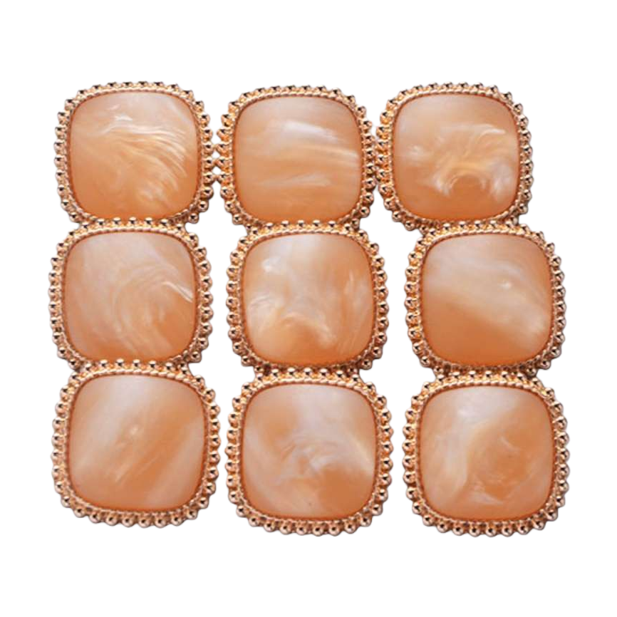 Square shell decorative buttons, DIY clothing accessories, made of natural materials Item Picture