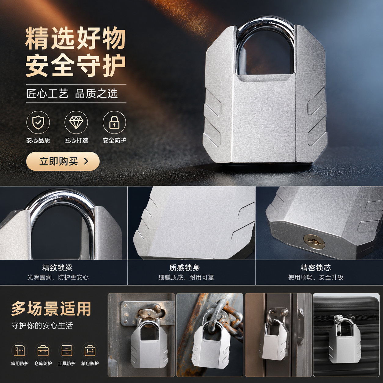 The metal padlock body is anti-picking and durable. It is suitable for home, office and warehouse use pic 1
