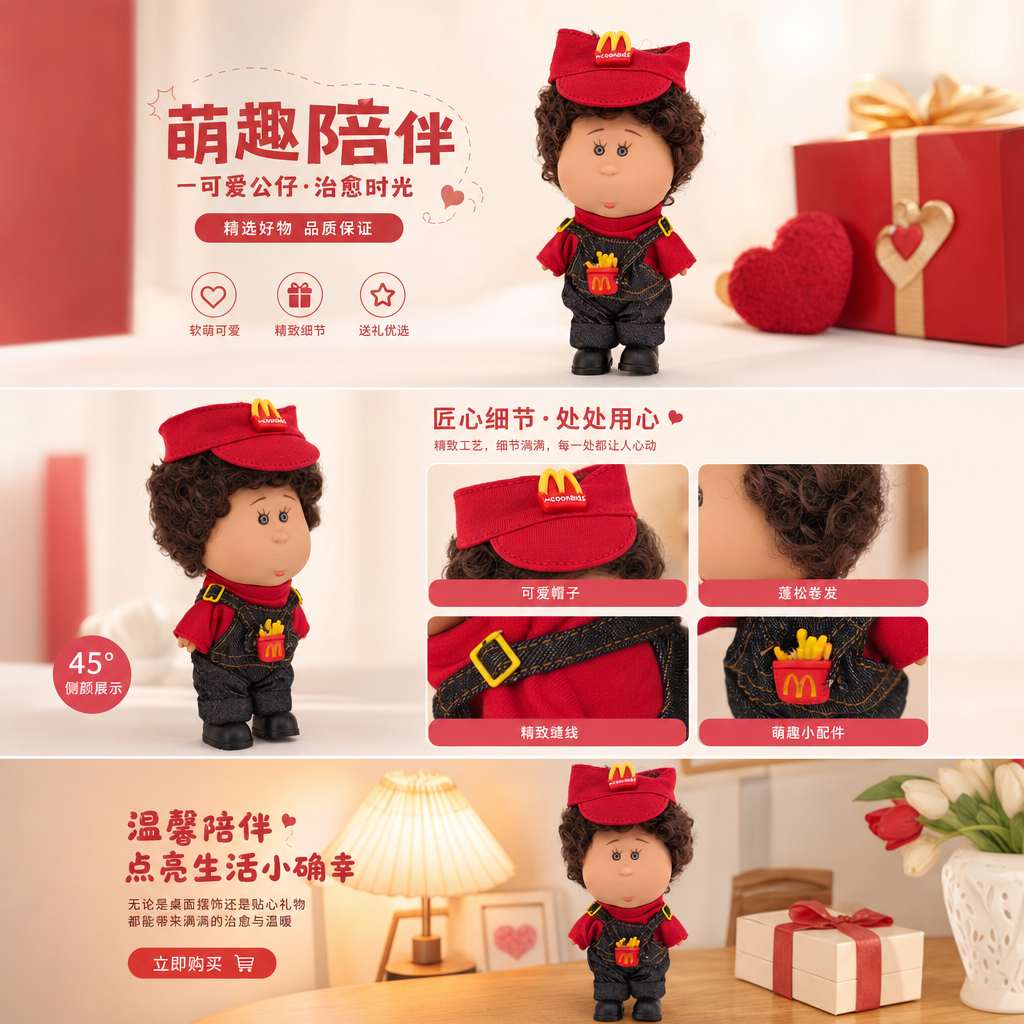 Cute fabric dolls, plush toys, home decoration items pic 1