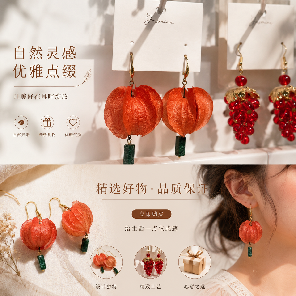 法式S925银耳环 耳饰简约设计精致耳环详情1