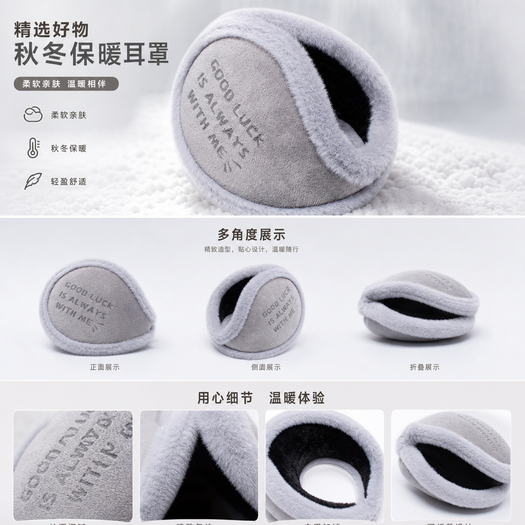 毛绒耳罩 柔软亲肤加厚防风护耳学生宿舍保暖用品详情1