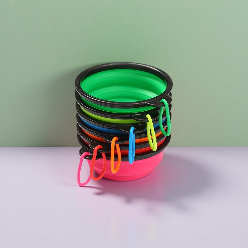 The colorful folding bowl is a portable silicone dinner bowl that can be folded and stored, making it convenient for travel and home use details Picture