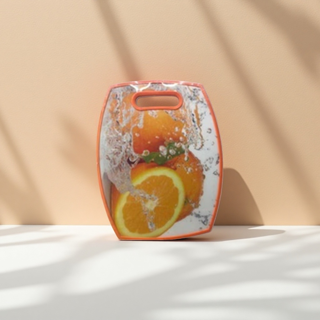 Tabla de cortar de cocina con borde naranja engrosada tabla de cortar antideslizante para el hogar tabla de cocina de madera sólida