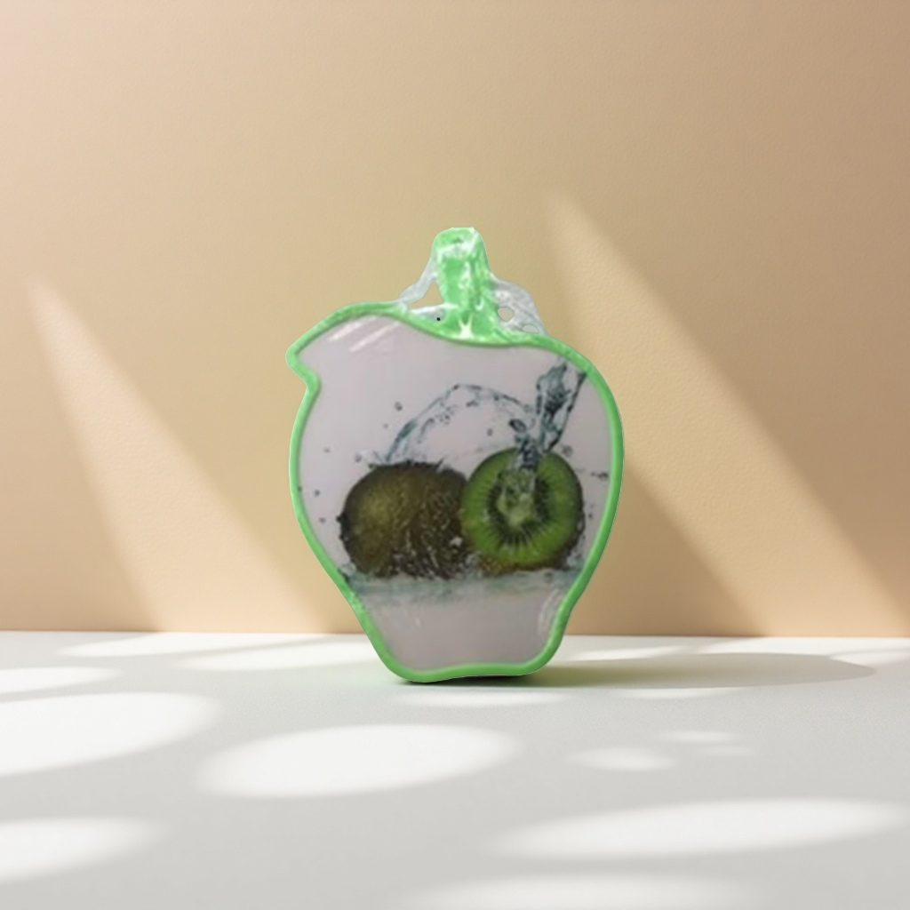 Marco verde forma manzana kiwi patrón colgante