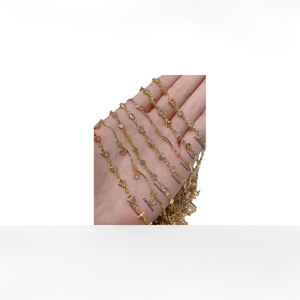 أساور السلسلة الذهبية بسيطة مثل 100 حرفة نسائية Specification image