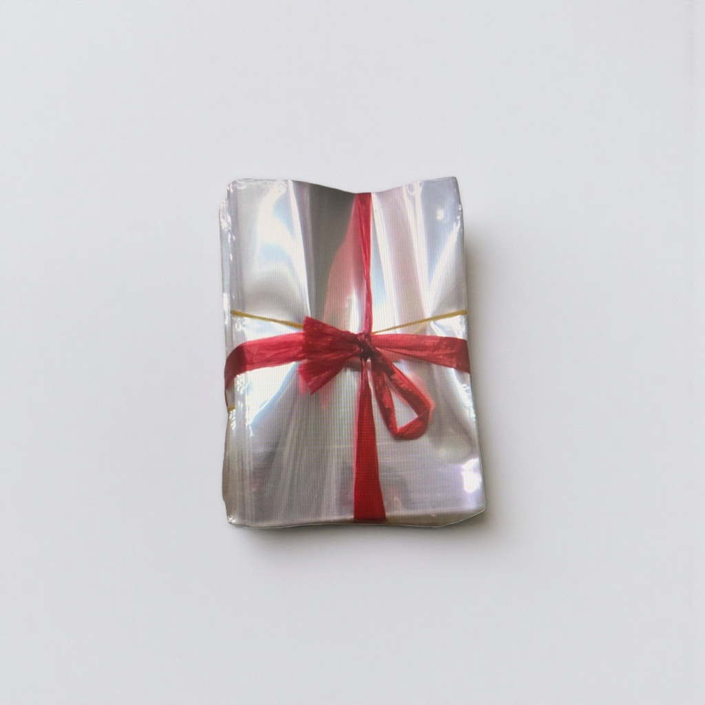 Transparent packaging bag with red ribbon bow gift bag, portable universal style Application Scenario