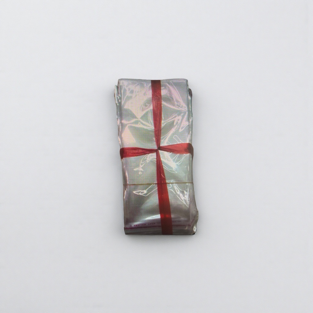 The transparent plastic bag with a red ribbon gift box is lightweight, moisture-proof and portable