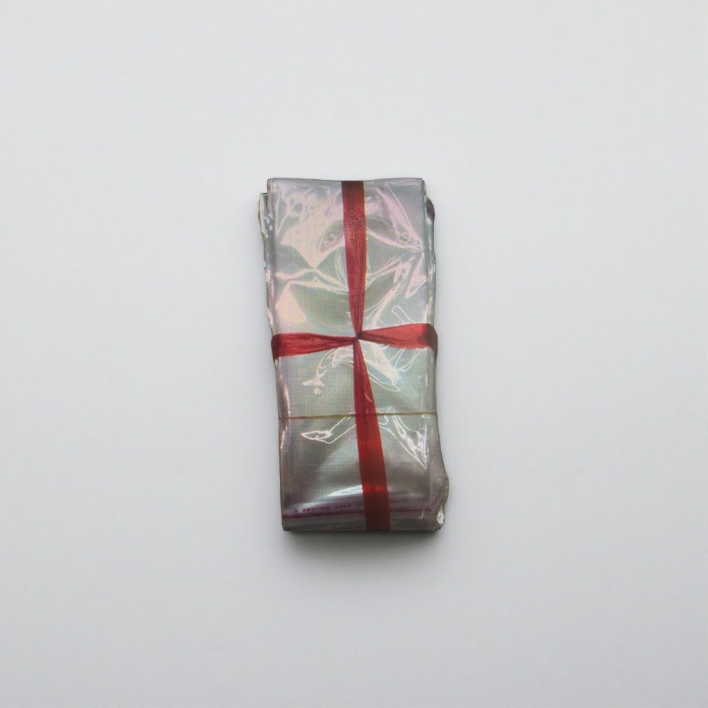 The transparent plastic bag with a red ribbon gift box is lightweight, moisture-proof and portable details Picture