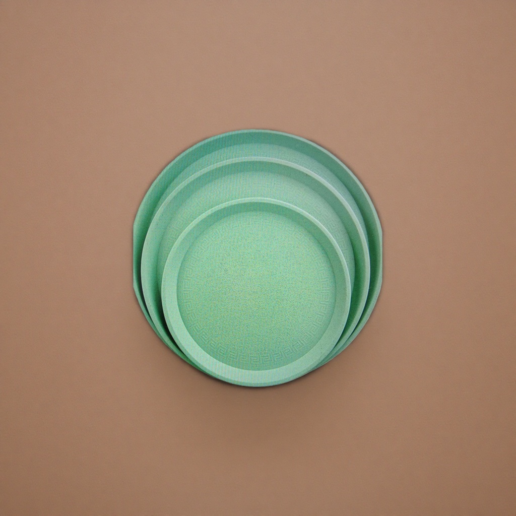 Green ceramic plates, simple household dinner plates, dishwasher safe glazed tableware details Picture