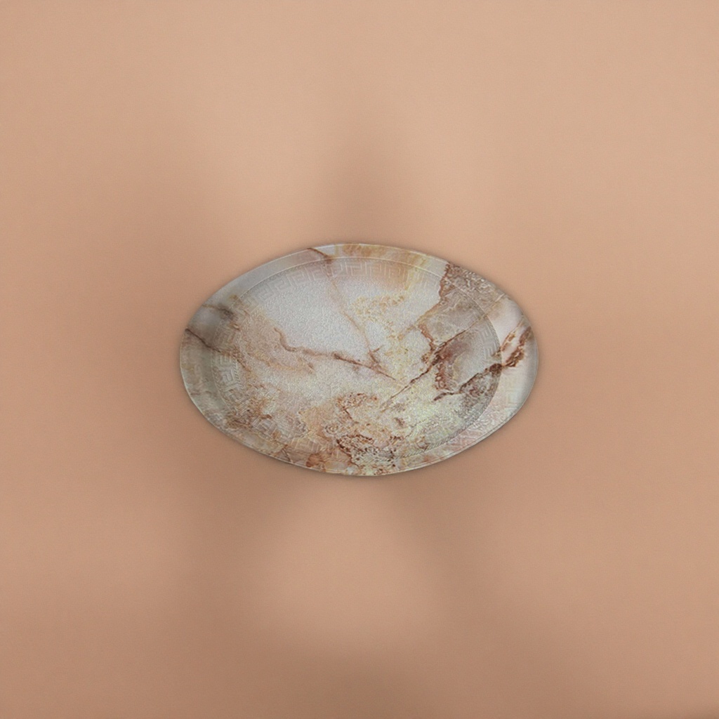 Marble-textured ceramic plates are high-end tableware for home dining and decorative plating Application Scenario