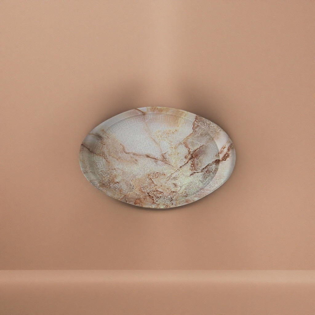 Marble-textured ceramic plates are high-end tableware for home dining and decorative plating