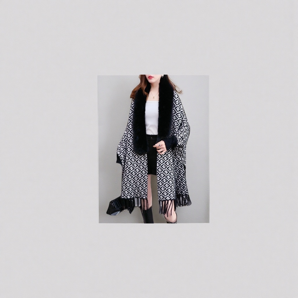女式毛呢外套实物图