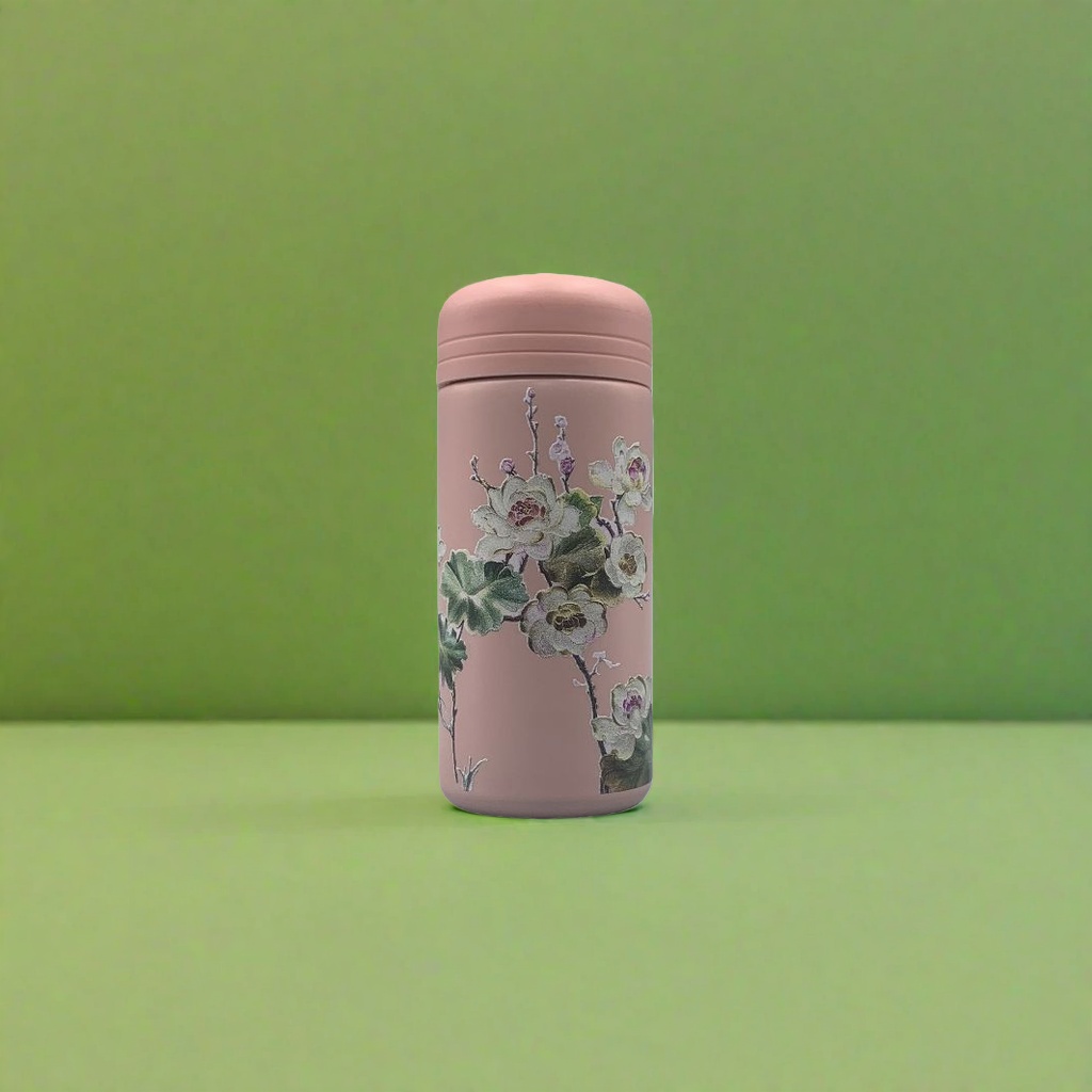 Pink floral pattern insulated cup, 304 stainless steel vacuum insulated portable water cup 103136461 details Picture