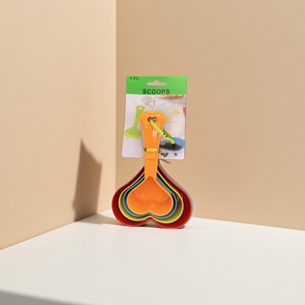 Colorful heart-shaped measuring spoon, a precise measuring tool for kitchen baking Specification image
