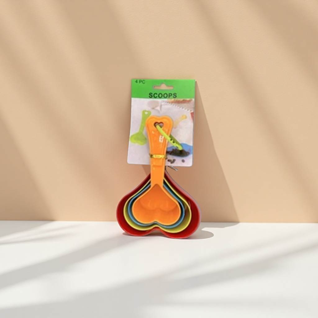 Colorful heart-shaped measuring spoon, a precise measuring tool for kitchen baking