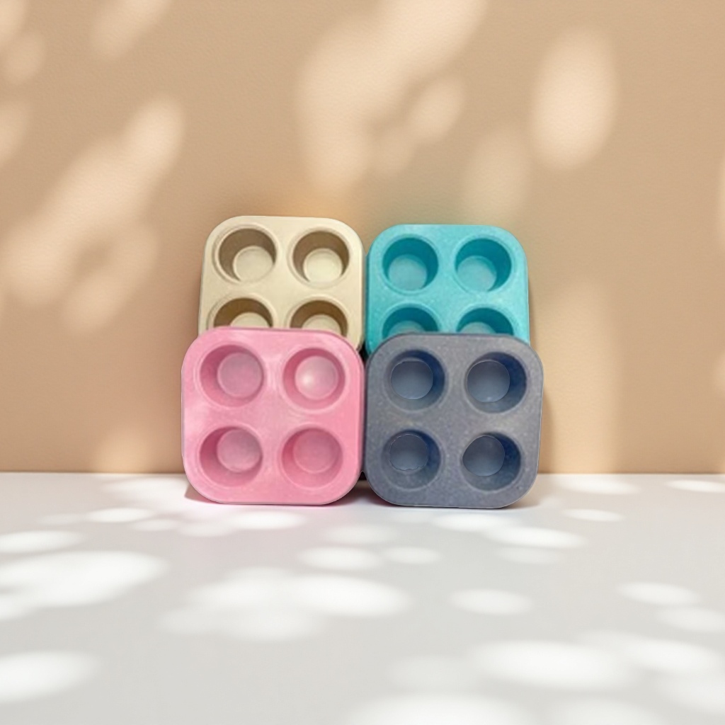 Colorful silicone four-hole mold for baking cakes, cookies, DIY home use, high-temperature resistant