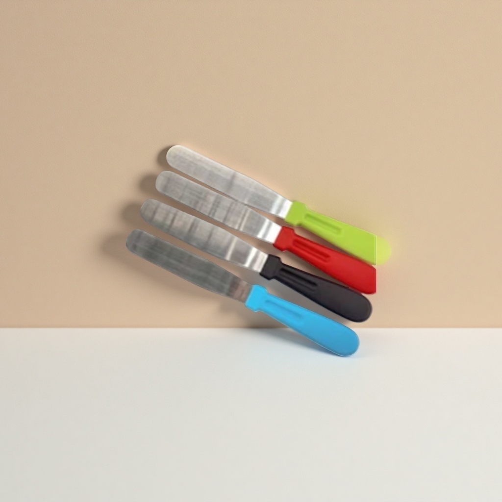 The stainless steel knife set for kitchen use with color handles features an ergonomic anti-slip design
