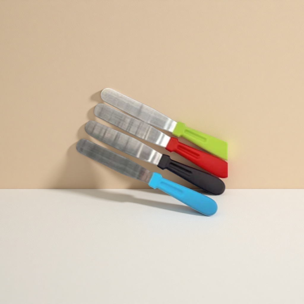 The stainless steel knife set for kitchen use with color handles features an ergonomic anti-slip design details Picture