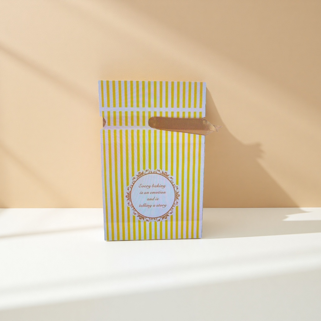 The yellow striped packaging bag is thickened, moisture-proof, food-grade sealed and portable details Picture
