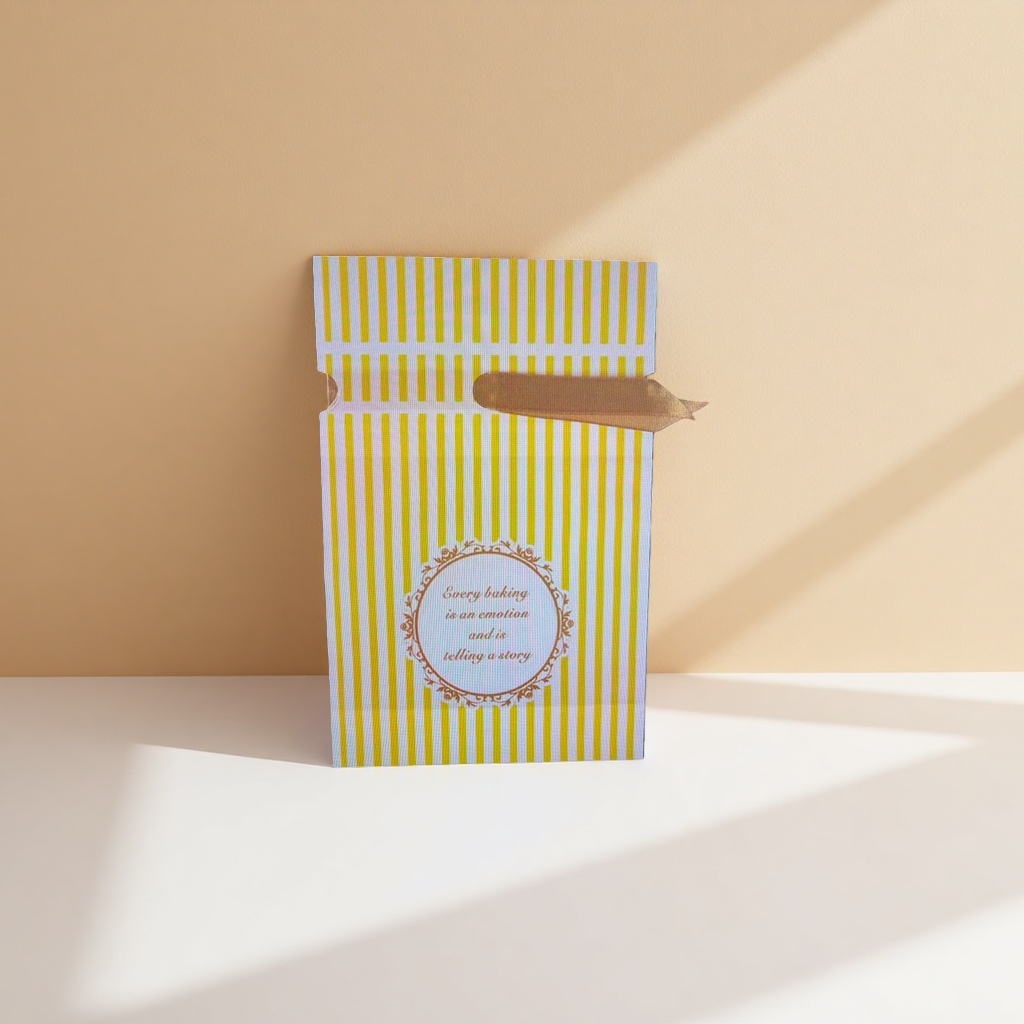 The yellow striped packaging bag is thickened, moisture-proof, food-grade sealed and portable Specification image