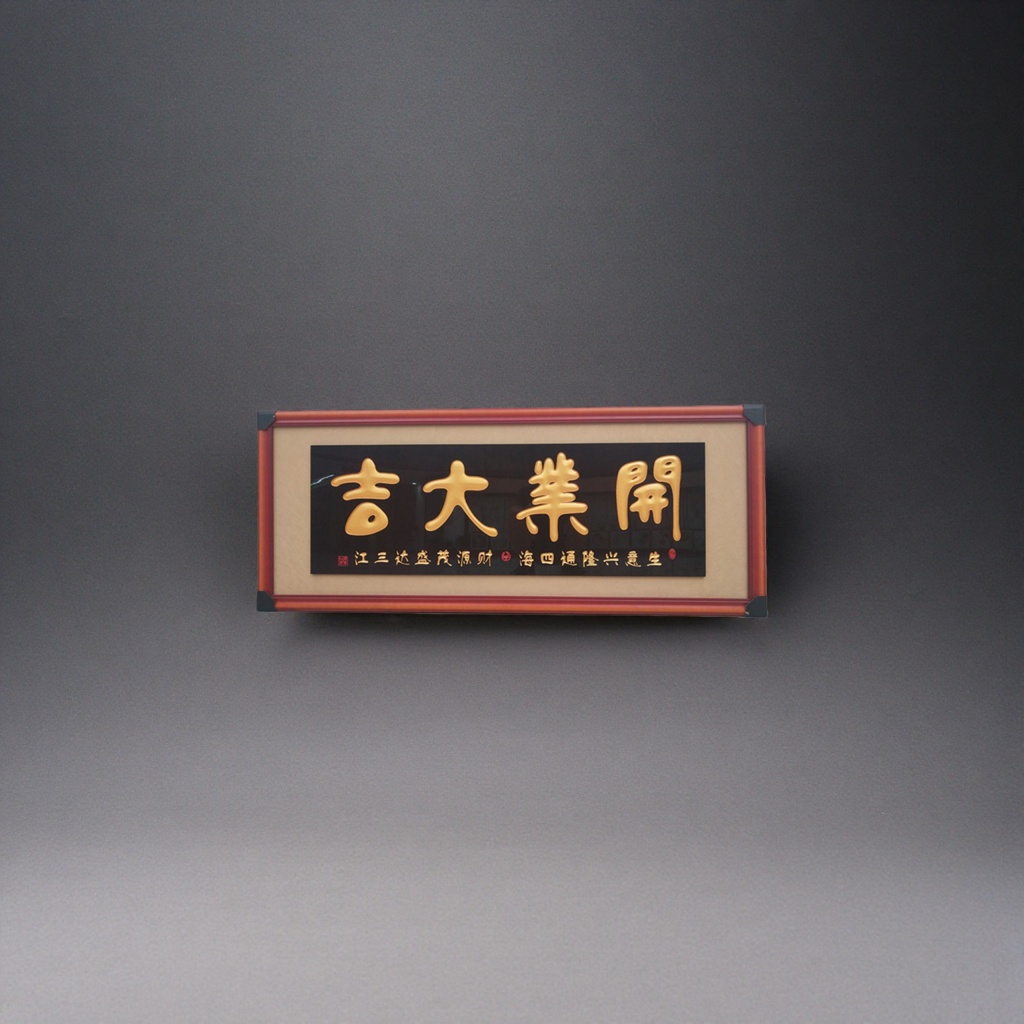 A calligraphy plaque for a grand opening, home and office decoration, rosewood and solid wood wall painting details Picture