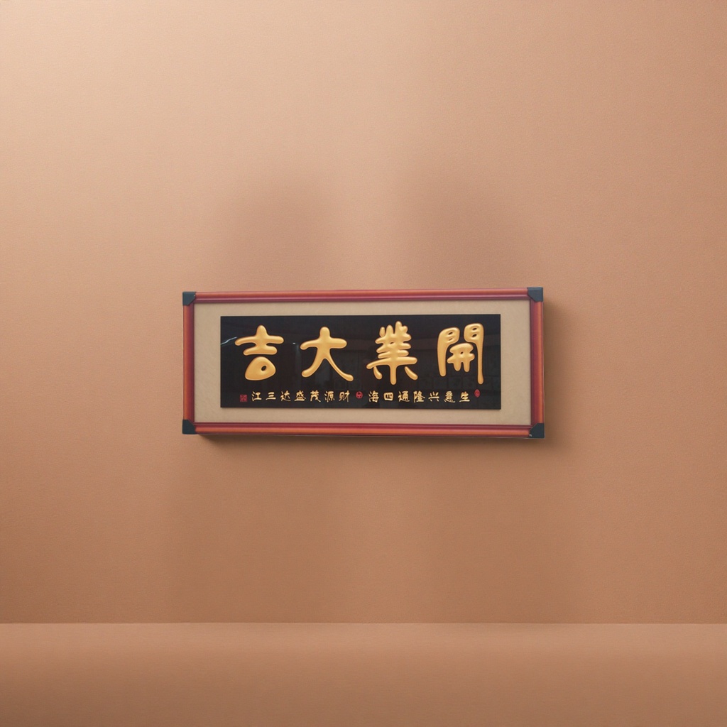 A calligraphy plaque for a grand opening, home and office decoration, rosewood and solid wood wall painting Application Scenario