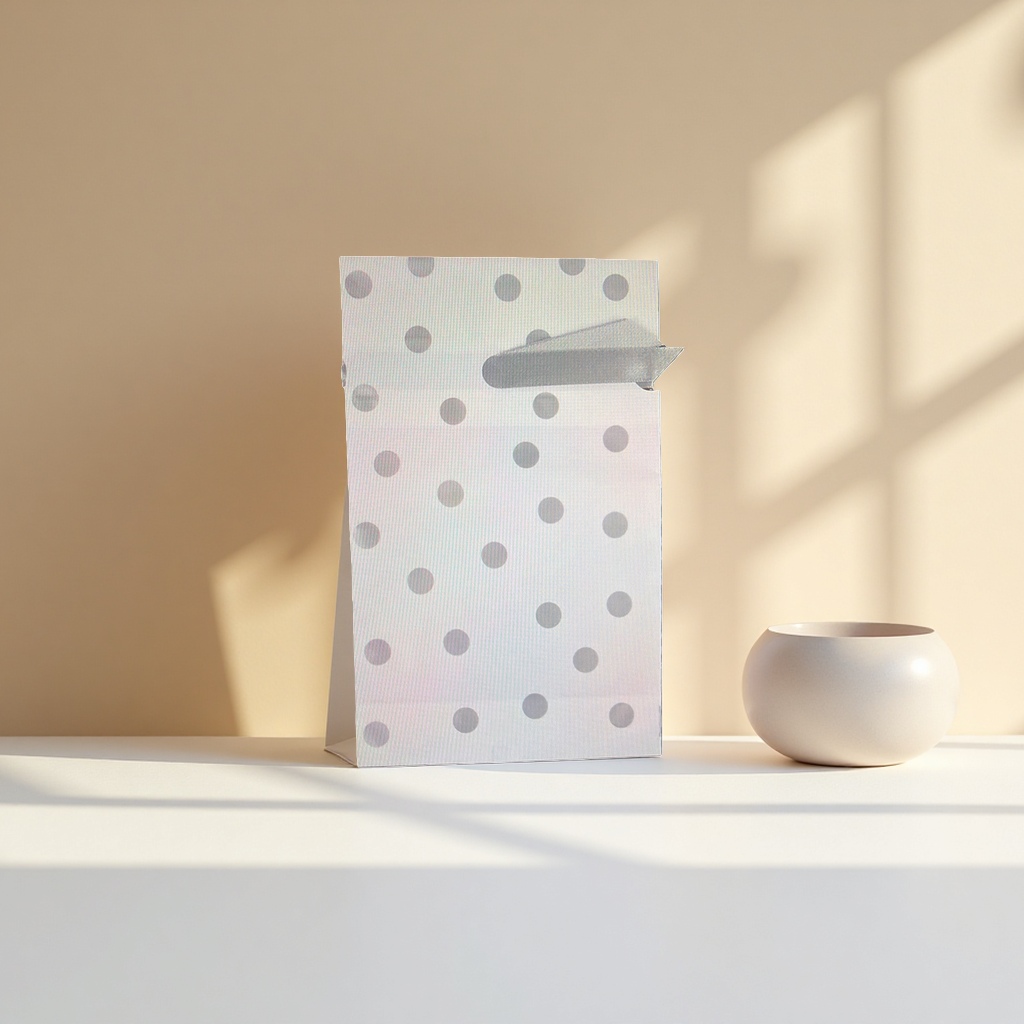 Polka dot patterned kraft paper bags, hand-held eco-friendly shopping bags, large gift packaging bags details Picture