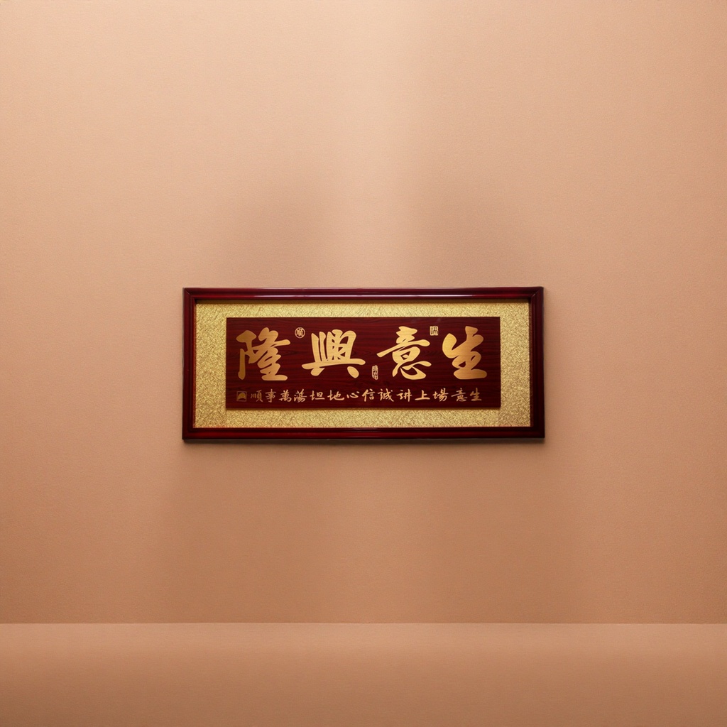 Calligraphy work plaques, solid wood carvings, for wall decoration in living rooms, studies and offices Application Scenario