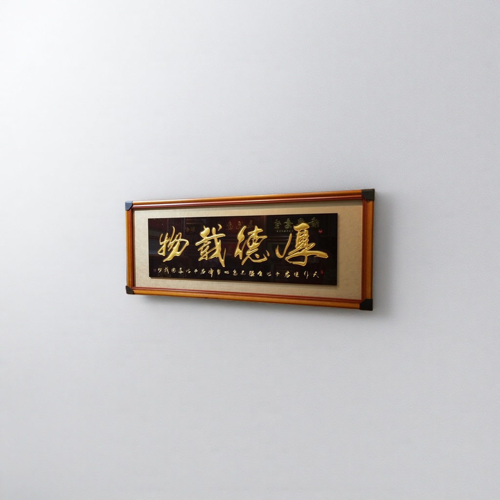 Calligraphy work plaques, home decoration, living room, study, hanging paintings, wooden metal, Chinese style Specification image