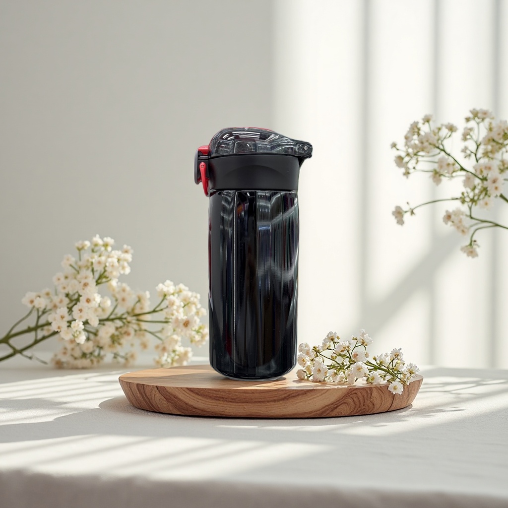 Red lid insulated cup made of 304 stainless steel, portable for home and office use Application Scenario