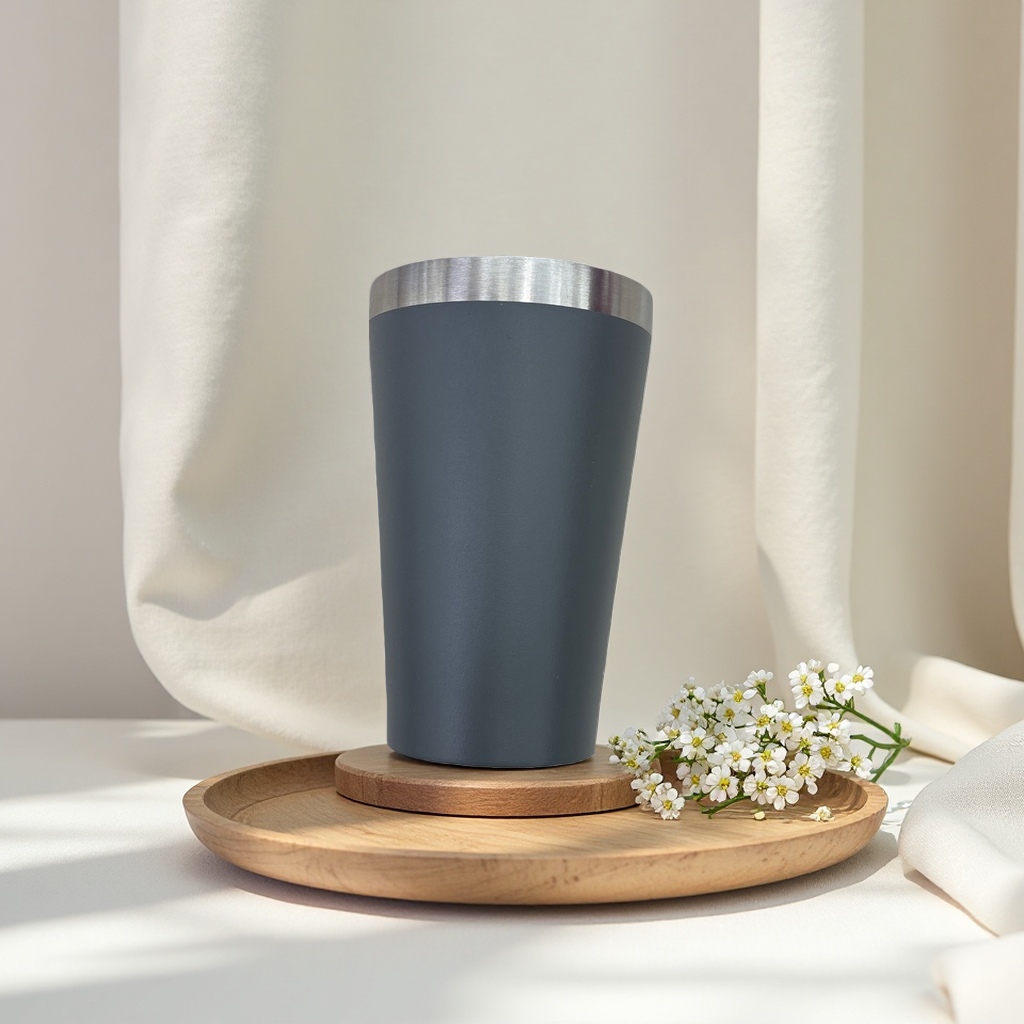 A portable and heat-insulating water cup with a thickened metal rim and anti-scald design Specification image