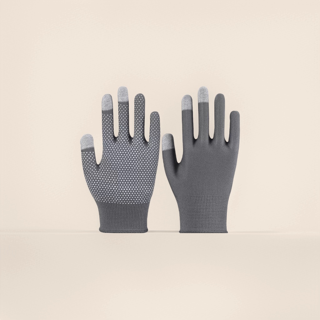 The grey sports gloves are breathable, anti-slip, thickened and warm, suitable for cycling and fitness