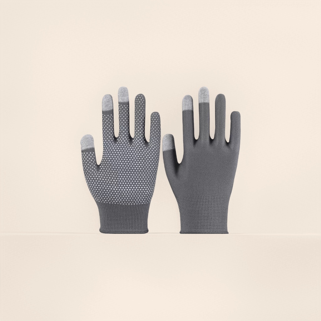 The grey sports gloves are breathable, anti-slip, thickened and warm, suitable for cycling and fitness details Picture