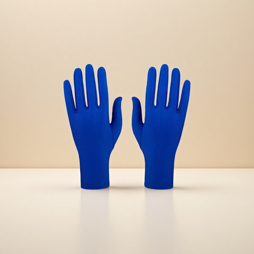 Blue pure cotton breathable gloves, thin for spring and summer, suitable for both men and women, for easy work details Picture