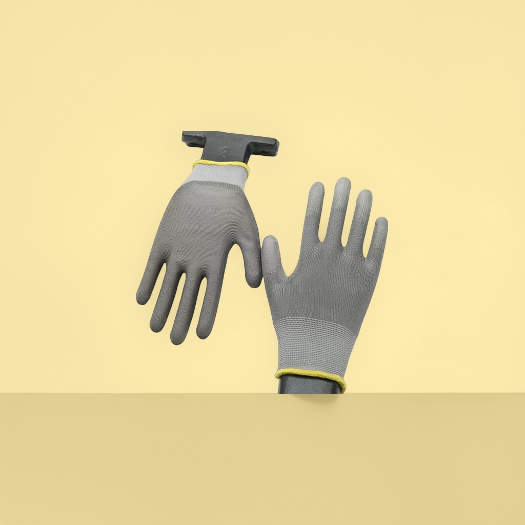 Thickened grey work gloves, anti-slip and wear-resistant labor protection gloves for both men and women