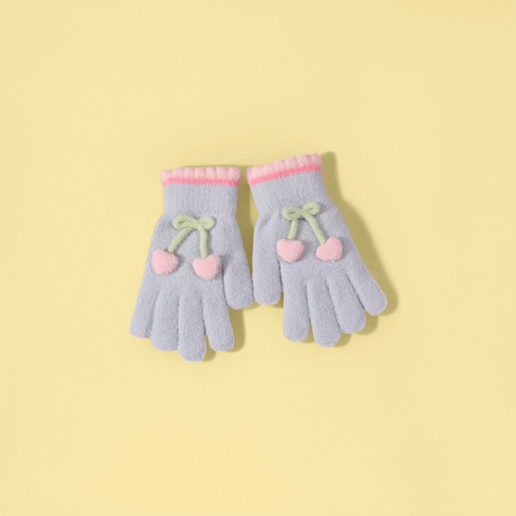 Thickened plush gloves for warm women's autumn and winter knitted gloves details Picture