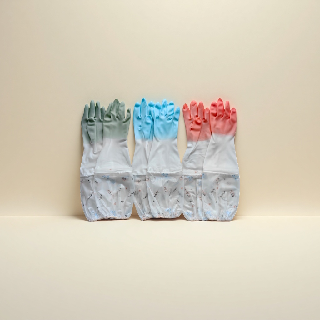 Colored rubber gloves are thickened, anti-slip and wear-resistant, suitable for both men and women, for work and household cleaning and protection Specification image