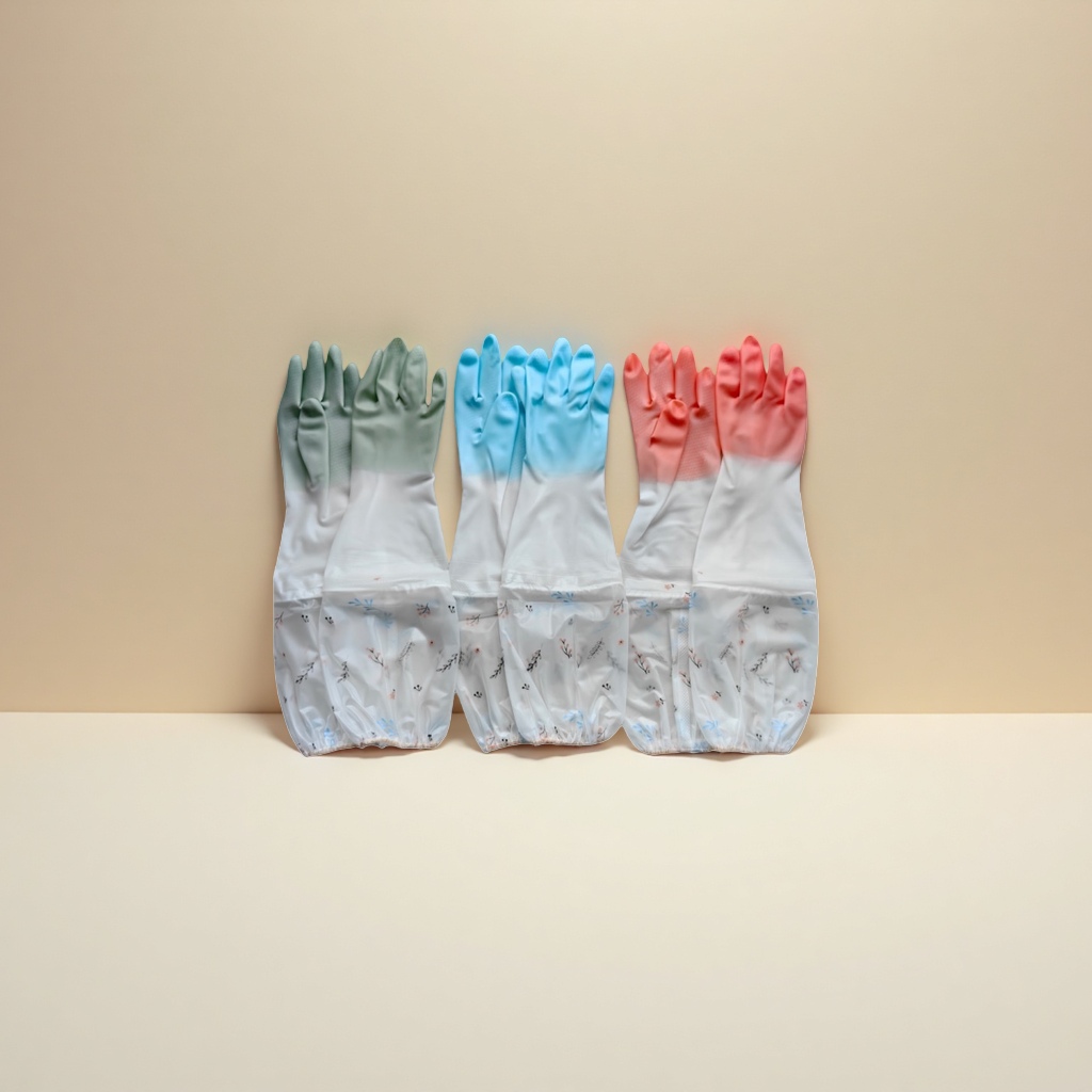 Colored rubber gloves are thickened, anti-slip and wear-resistant, suitable for both men and women, for work and household cleaning and protection