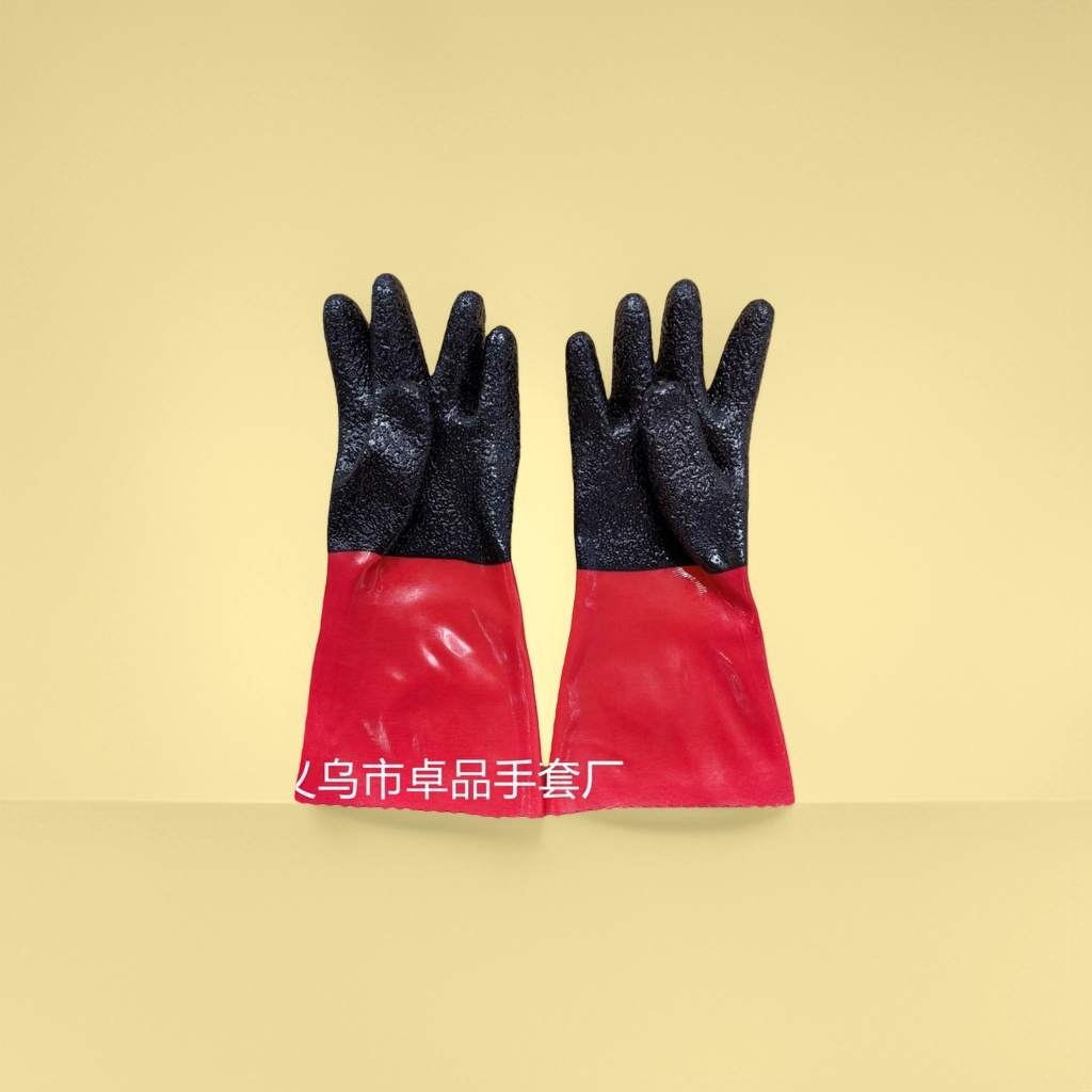 Thick red rubber gloves, anti-slip and wear-resistant, household cleaning labor protection gloves, labor protection supplies rubber gloves