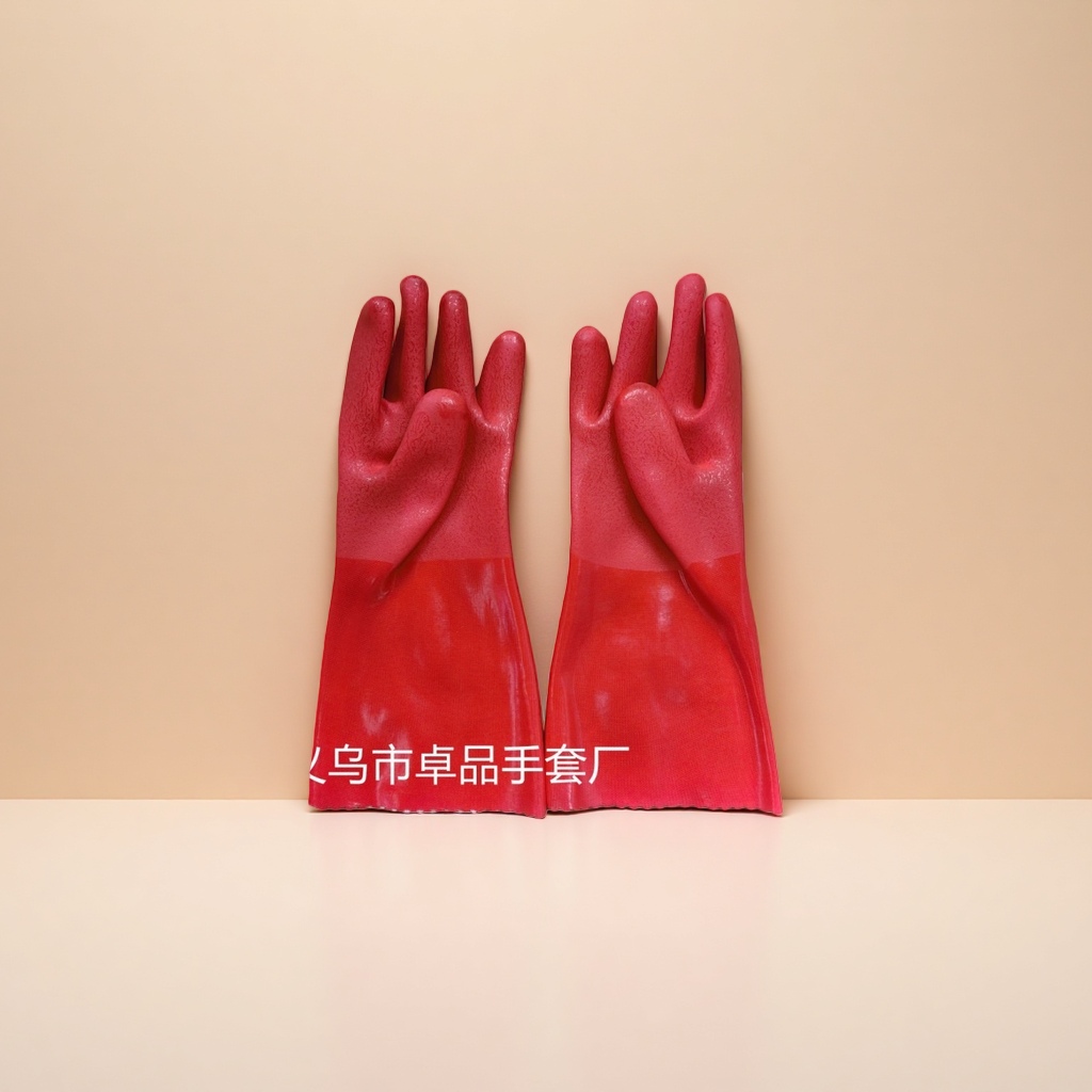 Red rubber gloves are anti-slip, wear-resistant and thickened for household kitchen cleaning and labor protection Application Scenario
