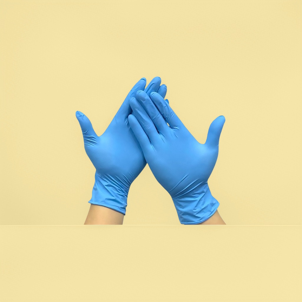 Blue nitrile gloves, powder-free, close-fitting, sturdy and durable protective gloves, labor protection gloves Application Scenario