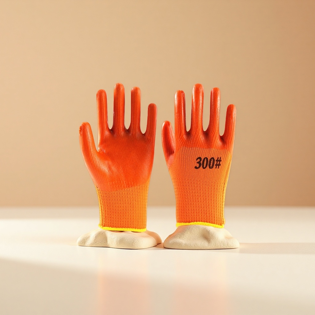 PVC ring semi-hanging gloves, anti-slip, wear-resistant and thickened labor protection work gloves
